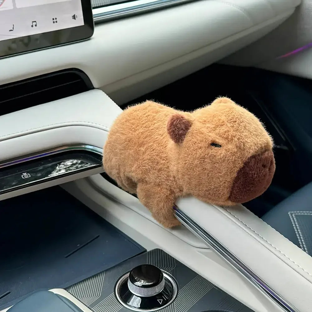 Capybara Car Interior Center Console Displays Handle Wiper Accessories for Handbrake Door Handle Cute Plush Dolls Arm Band