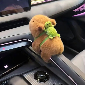 Capybara Car Interior Center Console Displays Handle Wiper Accessories for Handbrake Door Handle Cute Plush Dolls Arm Band