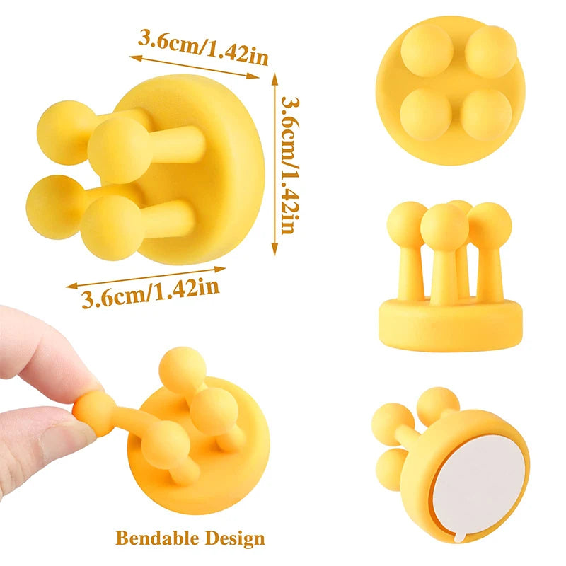 Wall-Mounted Silicone Shaver & Toothbrush Holder - Waterproof & Multipurpose